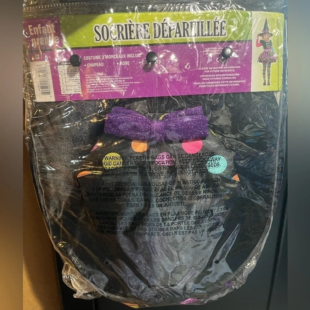 NEW Rainbow Witch dress dress up Costume kids Large (12/14)